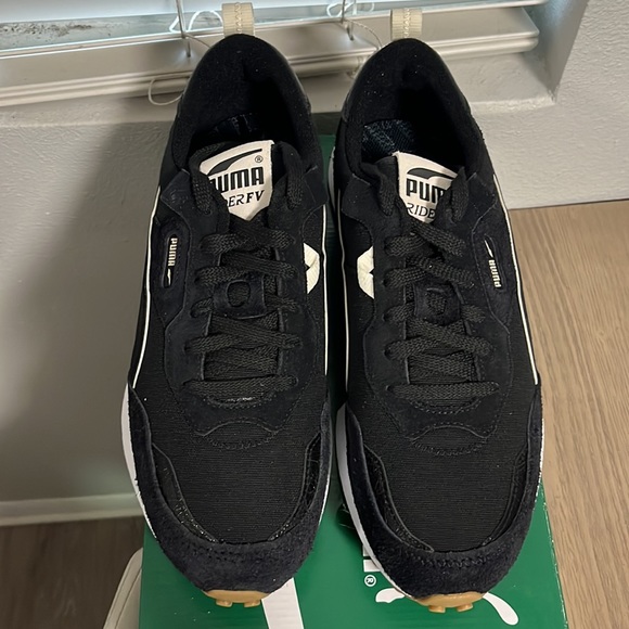 NWT Men's Puma Rider Future Vintage Casual Sneakers - Black Suede - 39016702 - Picture 7 of 11